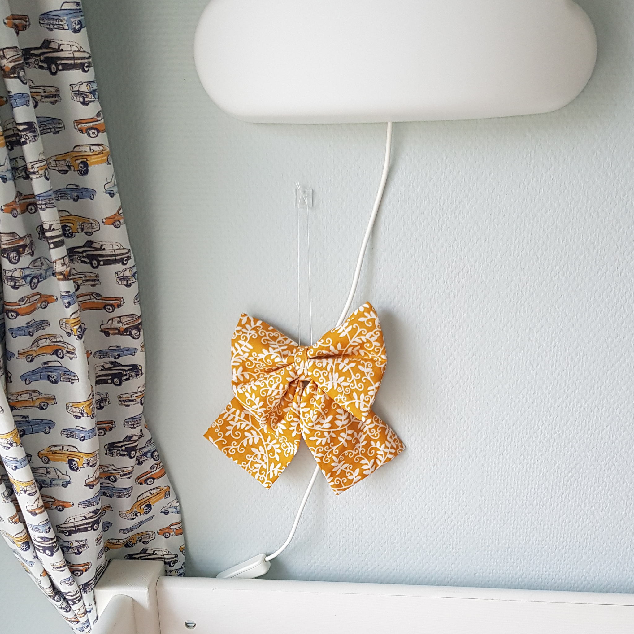 Sløjfe - LILLE - Mønstret Mustard